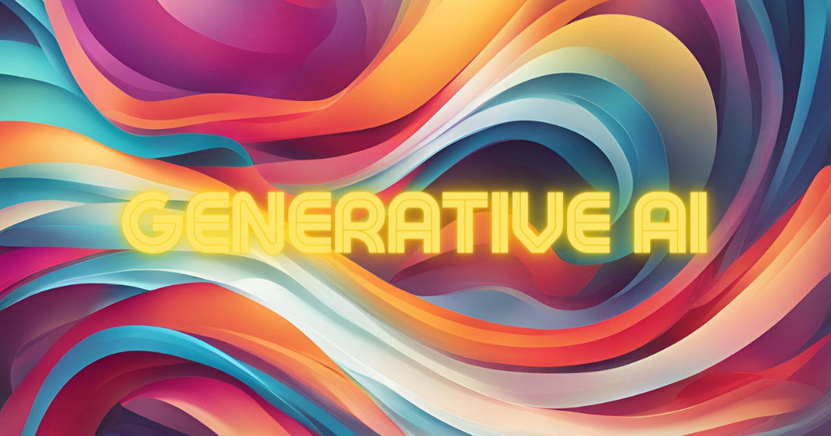 the words generative AI with a colorful background