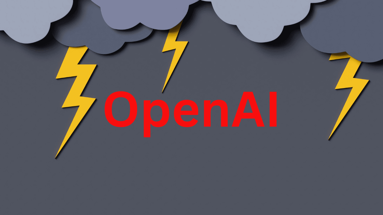 OpenAI logo with lightning bolts.