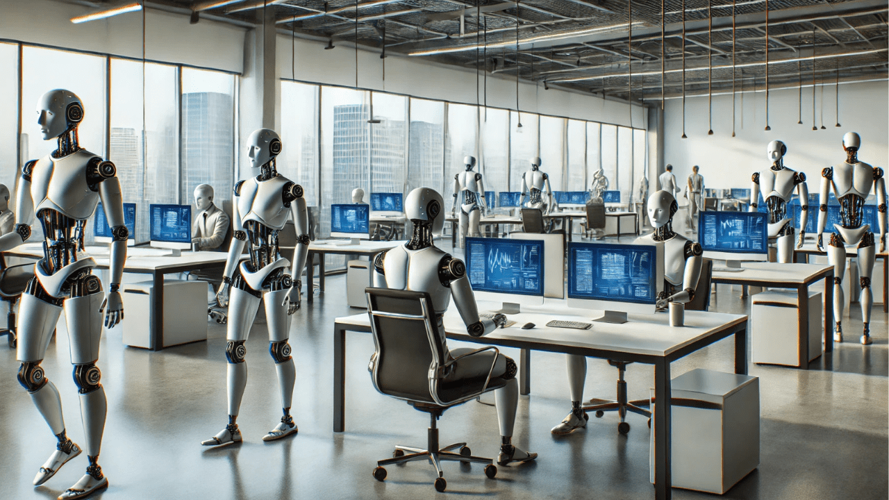 an image of robots working in an office