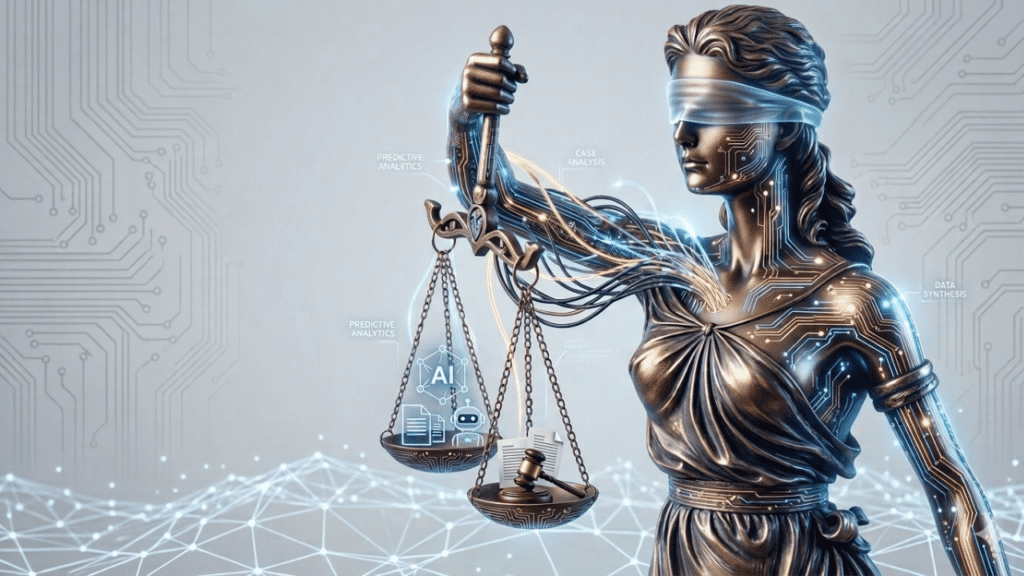 Illustration of lady liberty in digital form