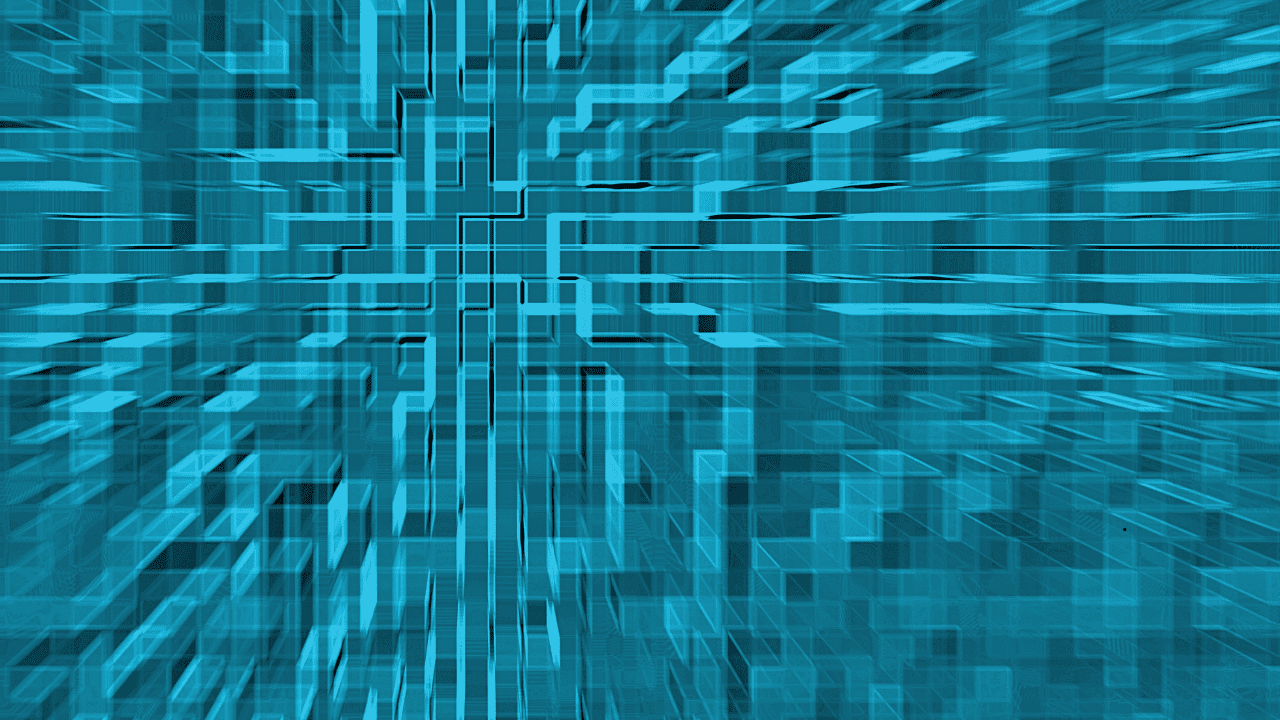 abstract background of blue cubes