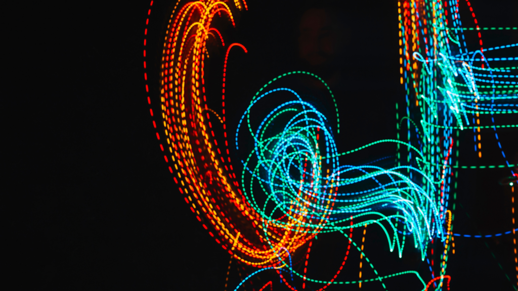 abstract illustration of swirling neon lights
