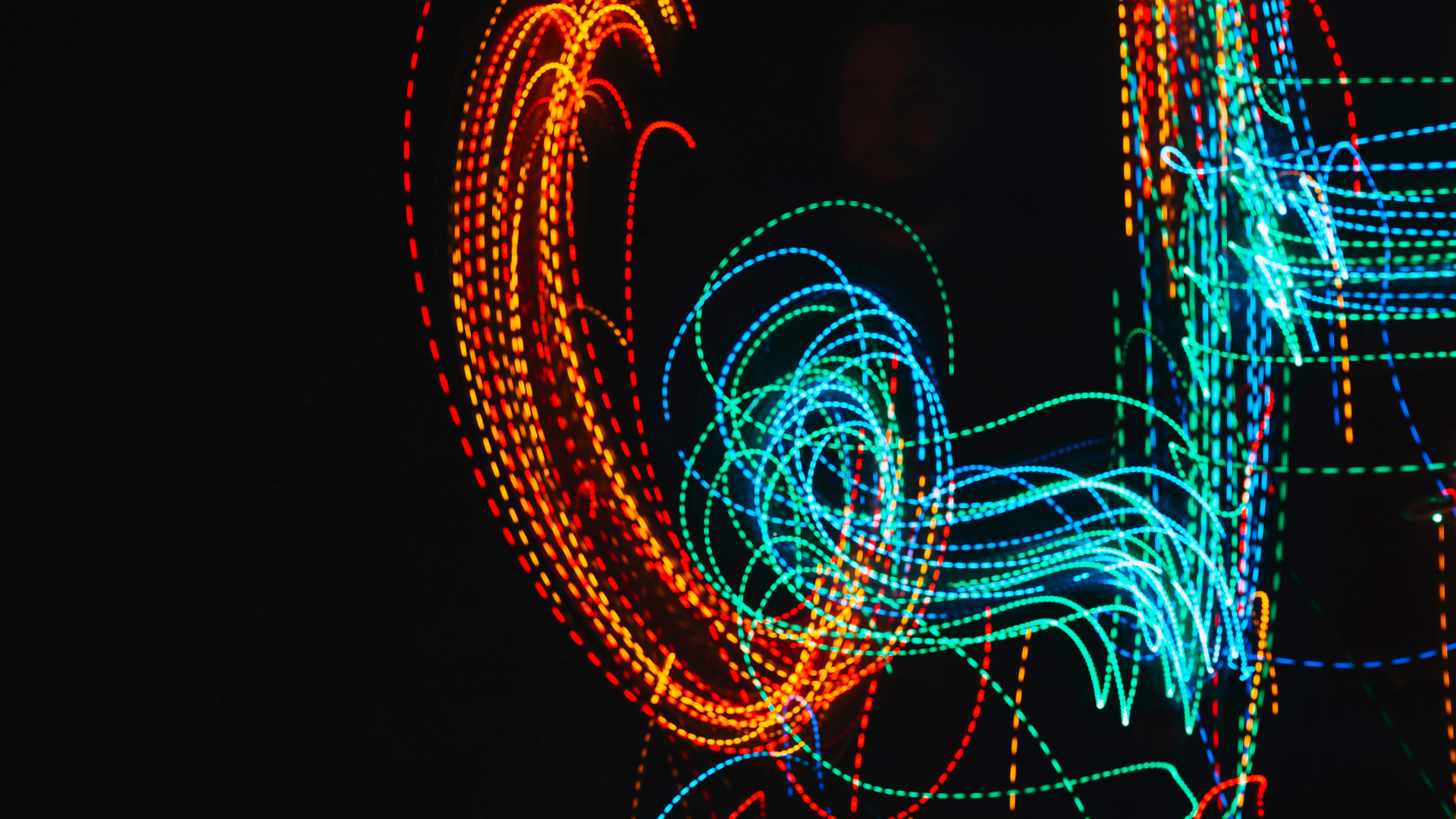 abstract illustration of swirling neon lights