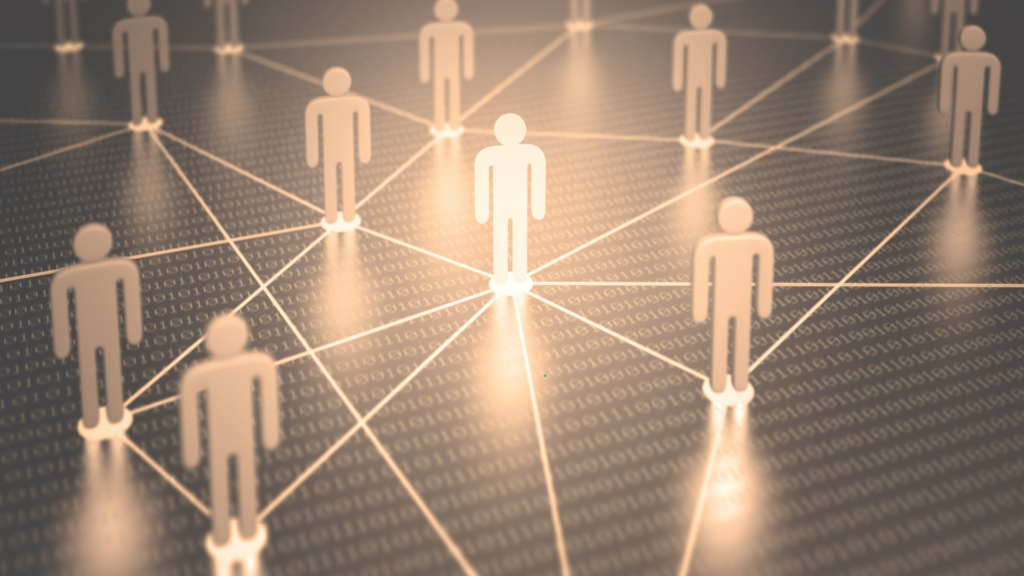 illustration of people figures linked together