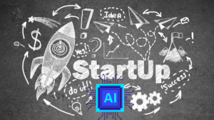 chalk drawing on blackboard of a rocket ship and arrows to depict startup activity
