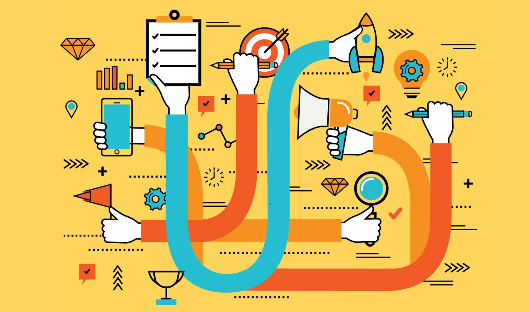 illustration of business workflows
