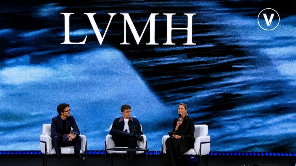 LVMH executive Antoine Arnault and Olympic swimmer Leon Marchand