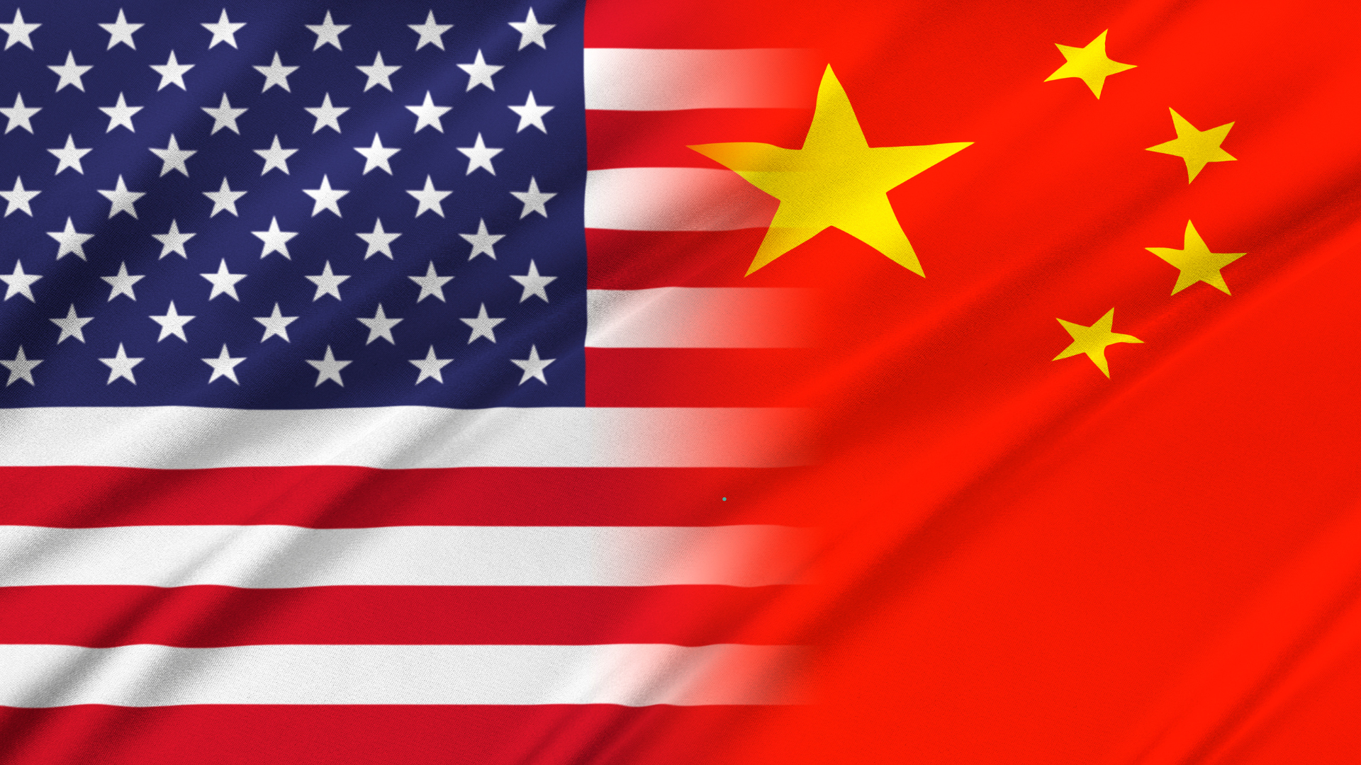 U.S. and China flags illustration