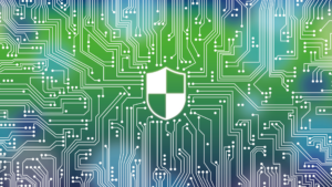 illustration of a shield on a circuit board