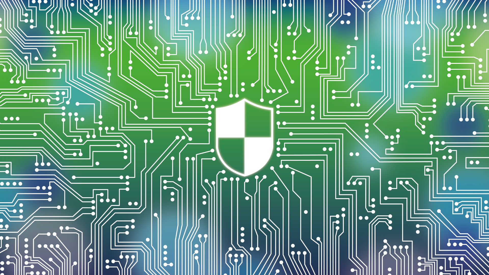 illustration of a shield on a circuit board