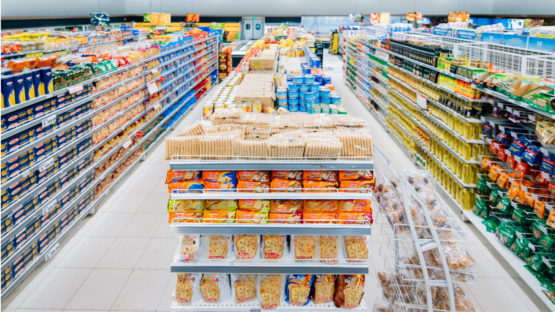 Supermarket shelves photo