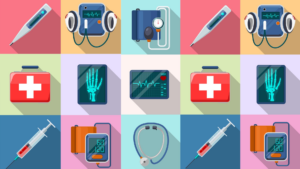 illustration of medical devices in a grid