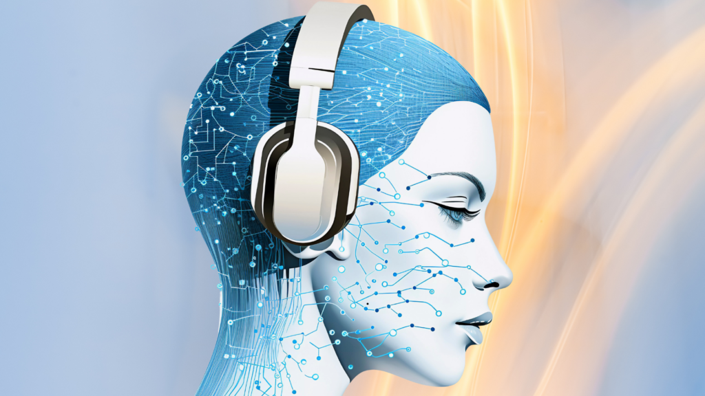 Illustration of an AI agent working in customer service